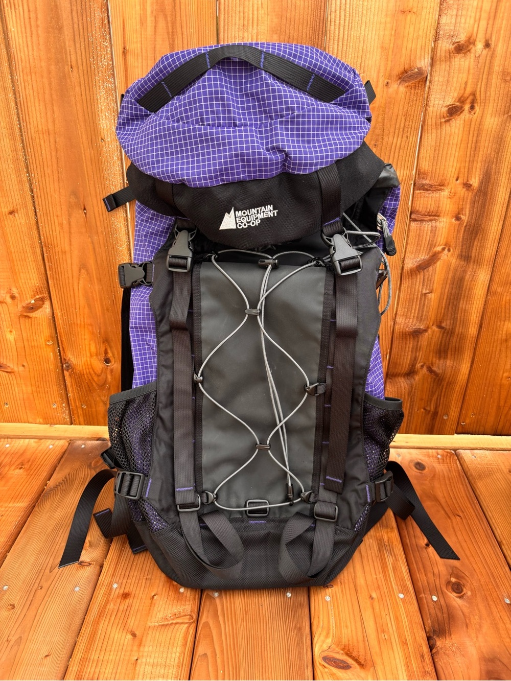 Vintage Mountain Equipment Co-op Purple & Black Technical Backpack 30-35 litres